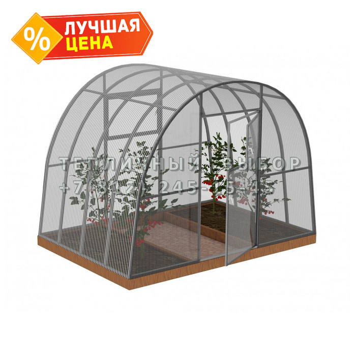 Теплица из поликарбоната Усиленная Арочная 3,5х2 h=2 м профиль 30х30 мм